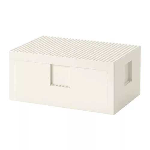 IKEA BYGGLEK LEGO® caja con tapa 17,5x11,5 cm blanco