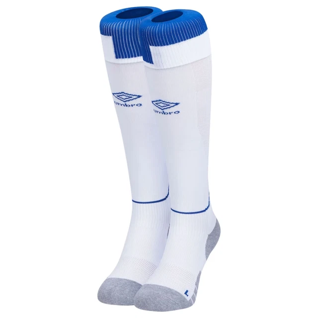 Calze da calcio Everton per bambini (taglia 12-2) Umbro bianche e blu - Nuove