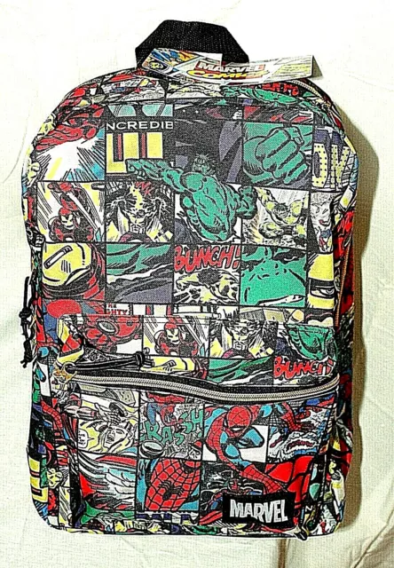 Marvel Comic book Style Avengers Character School Back pack New Tags