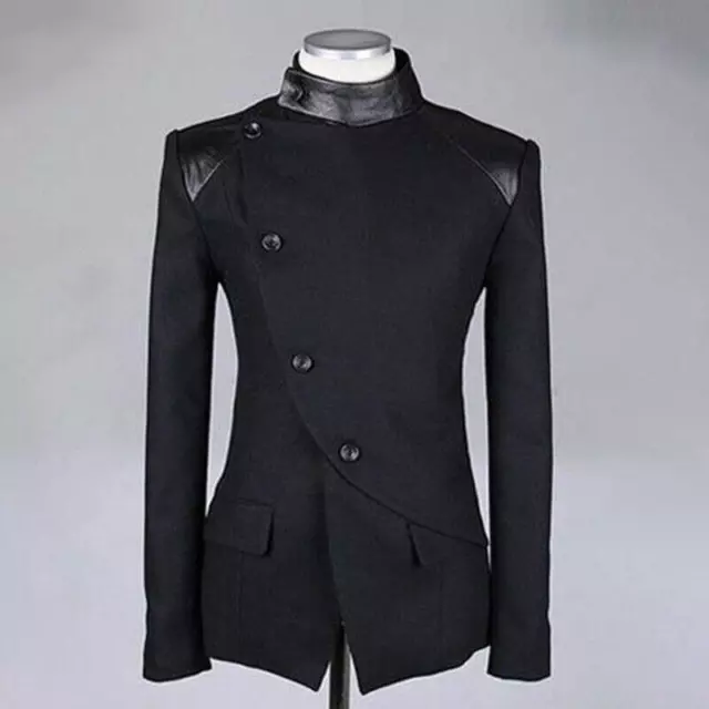 Mens Formal Trench Coats Thick Overcoat Slim Fit Warm Winter Long Jacket  Outwear