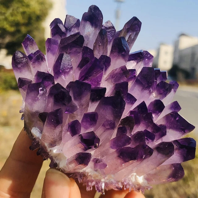 280g New Find purpl Phantom Quartz Crystal Cluster Mineral Specimen Healing 10