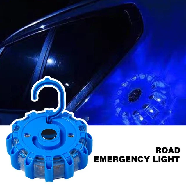 Blue LED Road Flare Flash Warning Light Roadside Emergency Z5W0