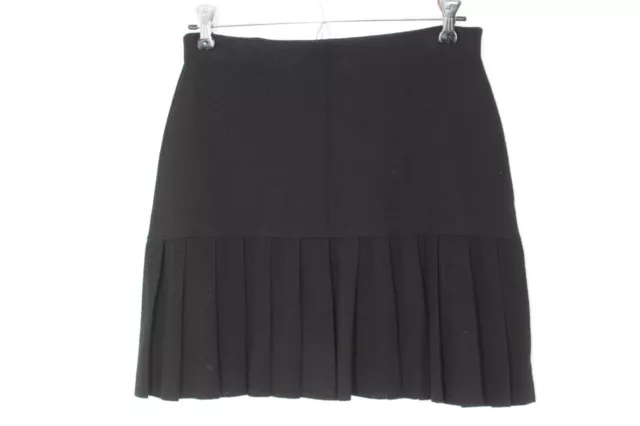 Theory P Petite Black Darella Prosecco Pleated Knit Pull-On Mini Skirt 3