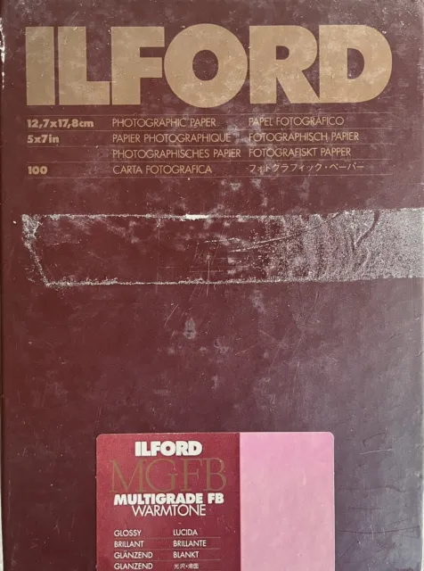 Papel fotográfico Ilford Warmtone FB 5x7, 100 hojas