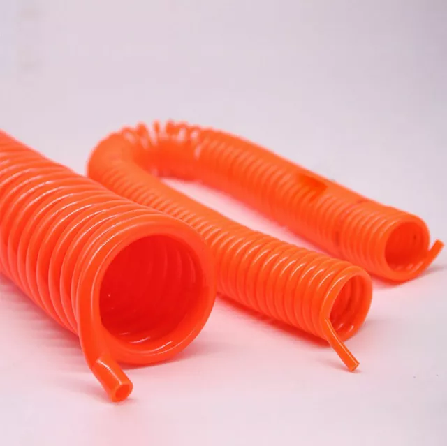 Flexible PU Recoil Coil Spring Hose Tube Orange For Compressor Air Tool 3