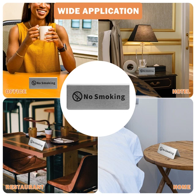 STOBOK 2pièces Panneau Interdiction Fumer Double Face Acier
