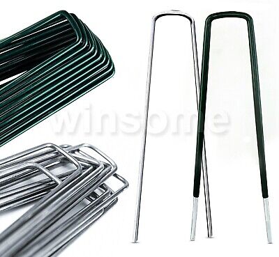 Weed Fabric U Pegs Galvanised Staples Garden Tent Pegs Securing Artificial Grass