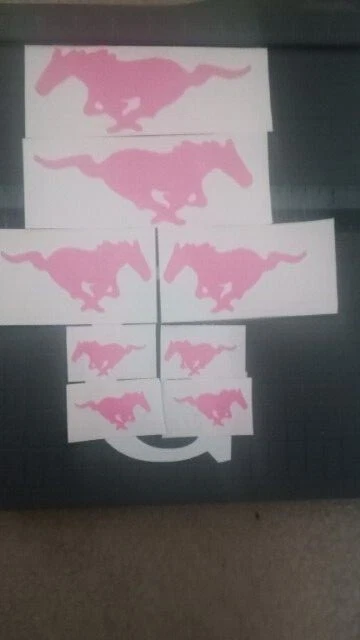 (8) Ford Mustang  Running Horse Vinyl Decal Car sticker pink 2014 2018