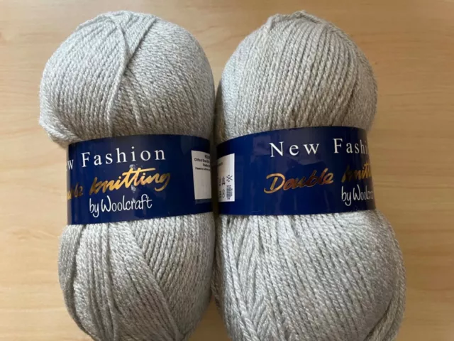 Woolcraft Nuevo Moda Dk Rango Acrílico Hilo de Punto 2 X 100g Gris Col 1000