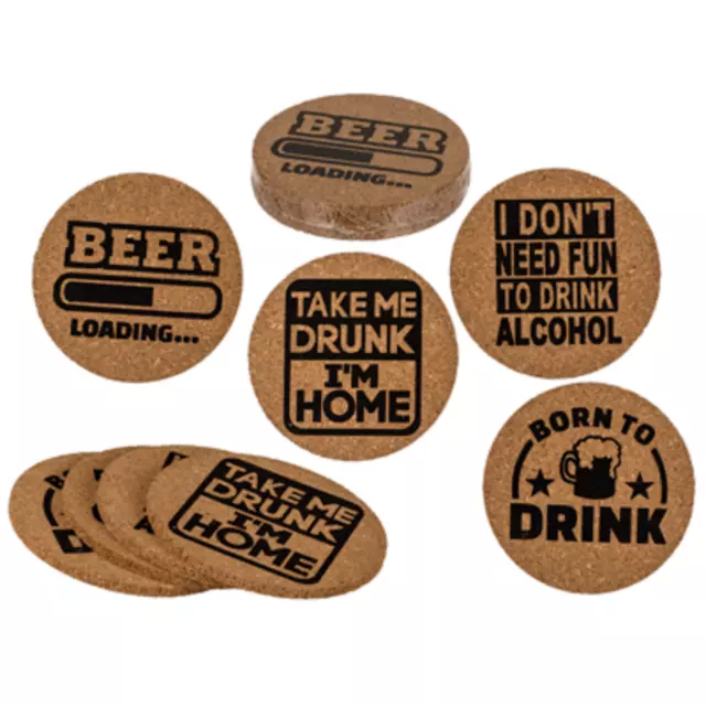 4 X Novelty Slogan Cork Beer Mats Coasters Stocking Filler Secret Santa Gift