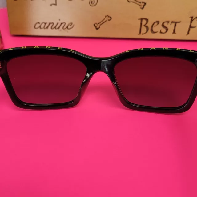 HTF Chanel Logo Square Polarized Sunglasses Black CH5417 - Retails at $455
