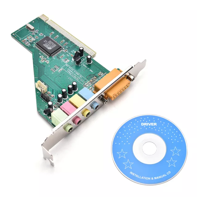 4 Channel 5.1 Surround 3D PCI Sound Audio Card MIDI for PC Windows XP/7/8/10' 2