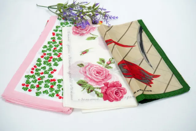 DEAR VANILLA, Japanese Vintage Kimono Handkerchief for Women, SET of 3