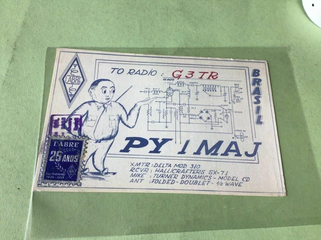 Vintage QSL Radio communication card Brasil  1961 Ref 52994