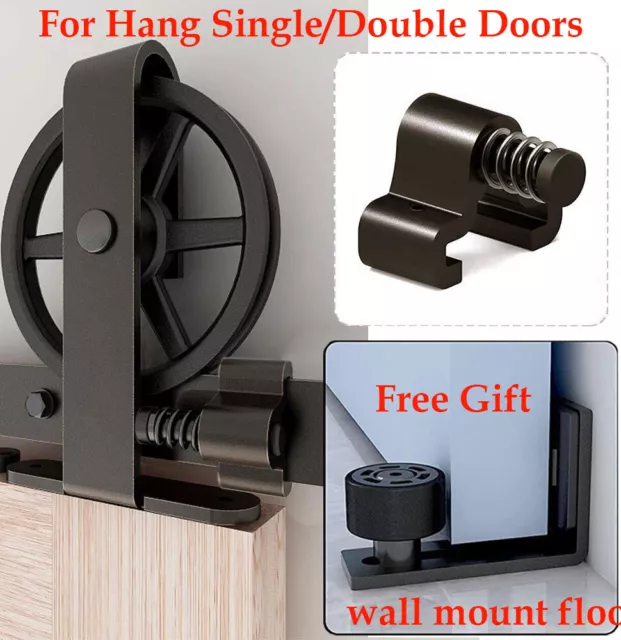 4FT -20FT Sliding Barn Door Hardware Track Single/Double Door Kit, Home/Kitchen