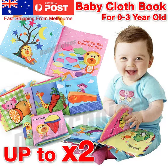 Infant Baby Toddler Development Education Soft Cloth Fabric Book Gift 4 Topics