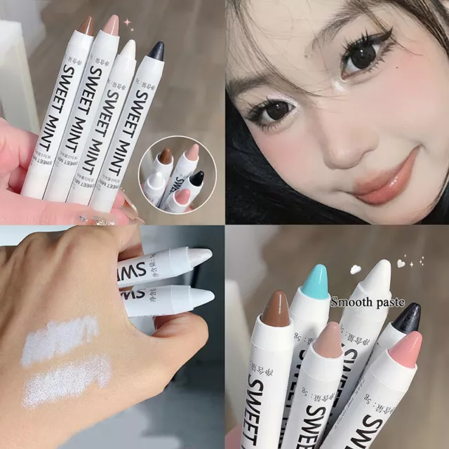 Lápiz Ojo Gusano de Seda Palo Sombra de Ojos Perlada Gel Pluma Brillante Maquillaje