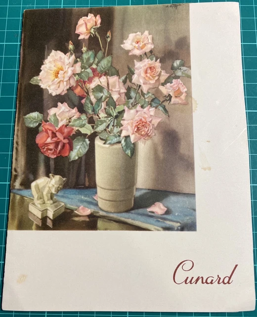 R.MS. Queen Elizabeth Ship Ocean Liner Cunard Line Dinner Menu 18/2/1958