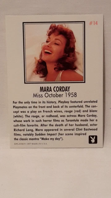 1997 PLAYBOY'S PLAYMATE of the Month Miss October 1958 Mara Corday £5.