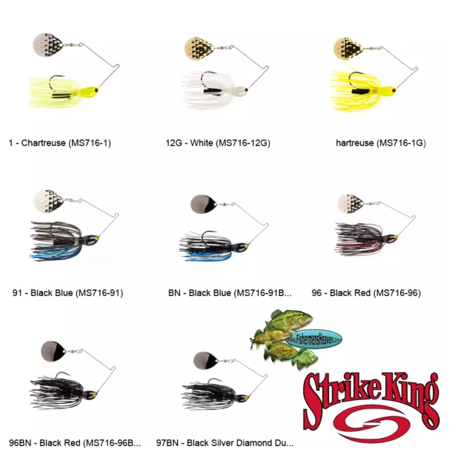 STRIKE KING SPINNERBAIT Midnight Special 7/16oz (MS716) Any 8 Color Fishing  Lure $9.99 - PicClick