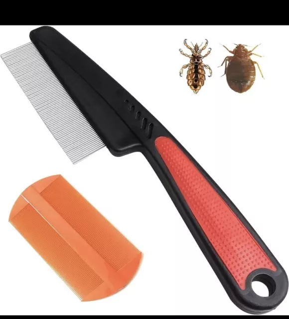 *2 PC! Pet Dog Hair Shedding Flea Tick Comb Puppy Cat Stainless Pin Brush Tool