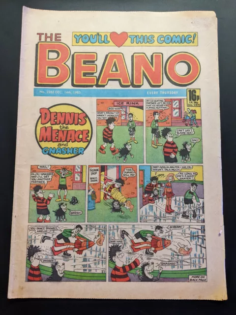 Beano Comic No 2265 December 14th 1985, Dennis the Menace, FREE UK POSTAGE