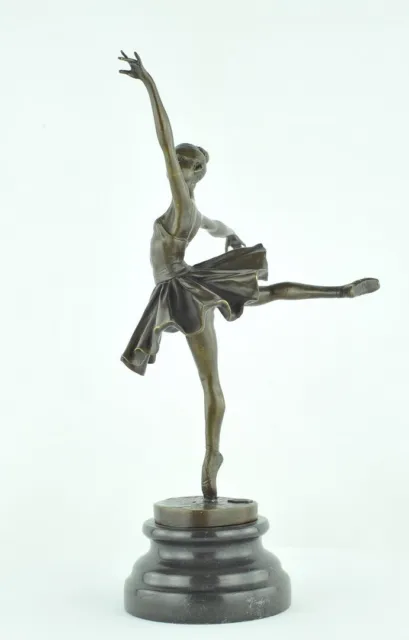 Estatua Bailarín Ópera Art Deco Estilo Art Nouveau Estilo Bronce sólido Firmado 3