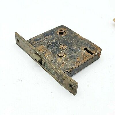 Vintage RUSSWIN Cast Iron Door Mortise Lock Salvage Hardware Skeleton Key hole