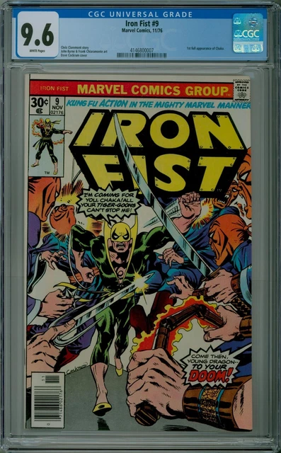 Iron Fist #9 CGC 9.6 NM+ white pages 1st app. CHAKA Marvel comics 4146800007