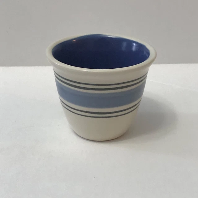 Pfaltzgraff Rio Custard Cup 2.75" X 3.5" Stoneware Dinnerware, Striped Blue