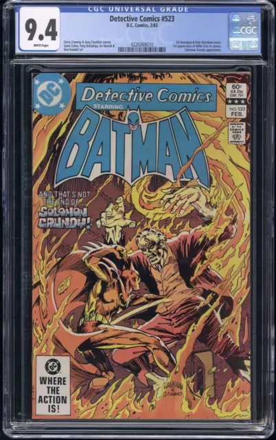 Batman Detective Comics #523 CGC 9.4 NM Key 1st Killer Croc cameo 1983 DC Comics