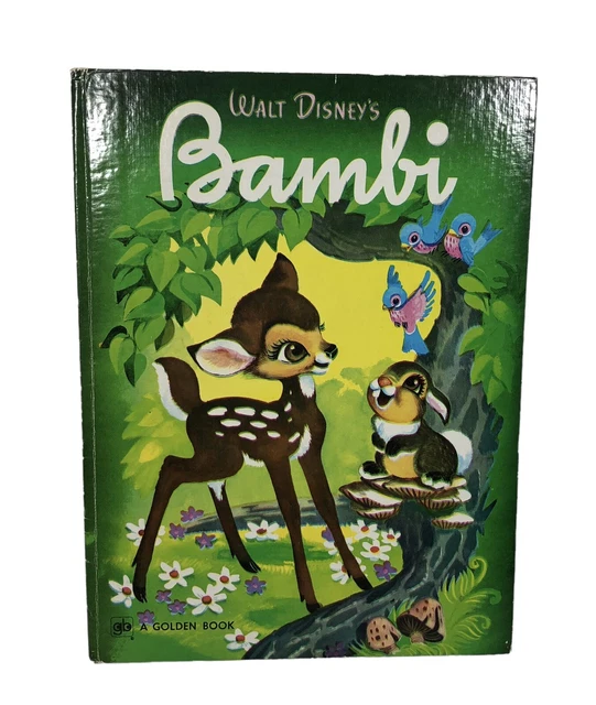 Vtg Walt Disney’s Bambi A Big Golden Book 1949 14th Printing 1972