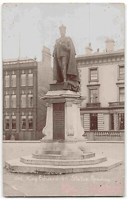 Reading King Edward VII Statue Berkshire - 1908 Real Photo Postcard L16