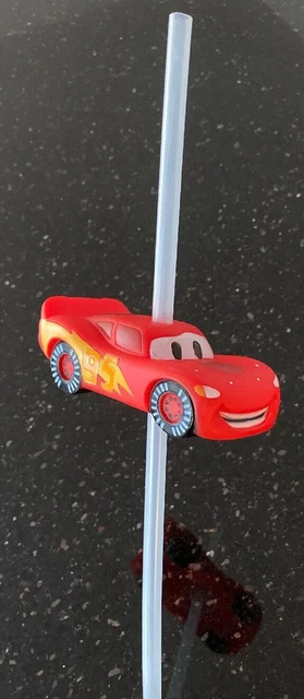 LIGHTNING MCQUEEN DISNEY CARS REUSABLE STRAW SET from DISNEYLAND PARIS MIN USE