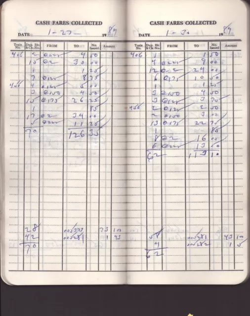 Vintage New York Central System Railroad Cash Fares Collected Long Form 4x8"