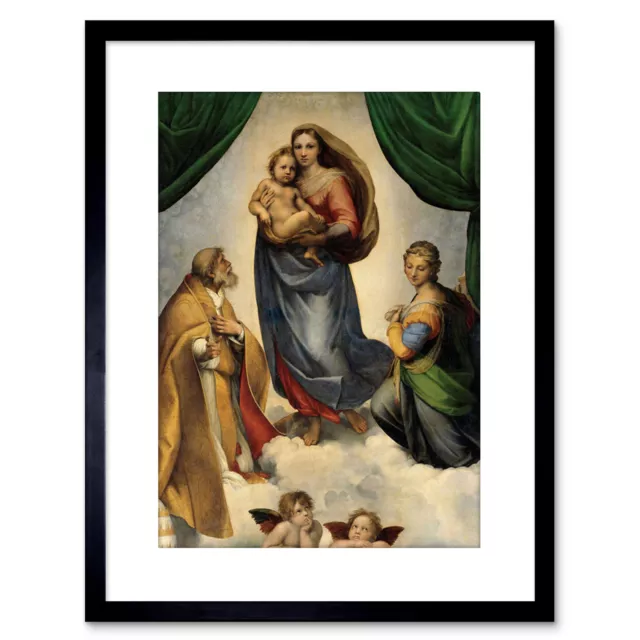 Raphael Sistine Madonna Old Master Painting Framed Art Print 9x7 Inch