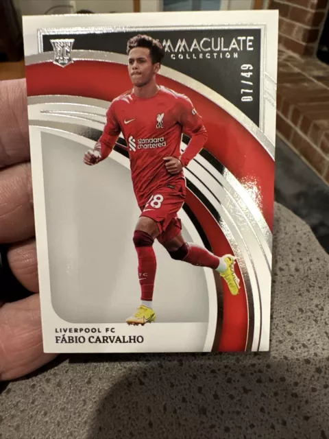 2022-23 Panini Impeccable Fabio Carvalho Silver RC Rookie 7/49 Liverpool F.C