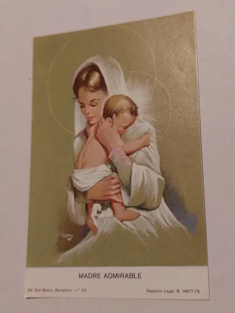 Estampa religiosa antigua Madre admirable  holy post card