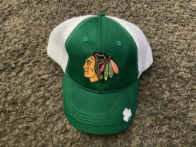 NHL Chicago Blackhawks Tomahawk St Patrick’s Day Green Cabbie Newsboy Golf  Hat