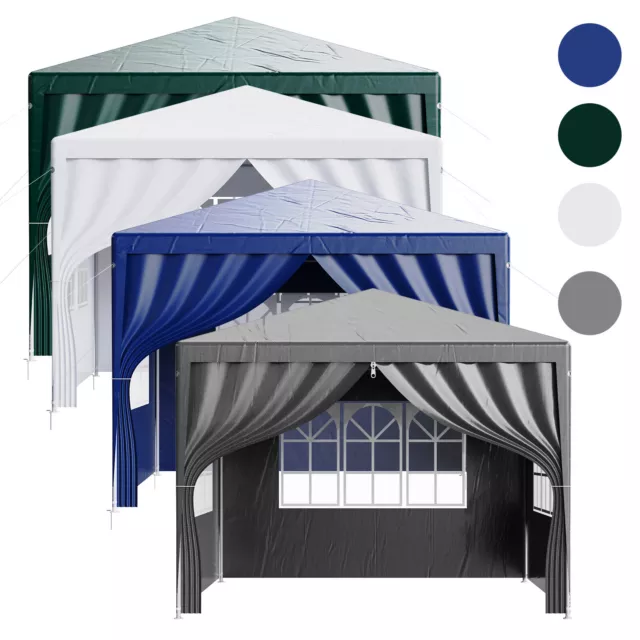 Gazebo 3x3/4/6M Outdoor Garden Canopy Heavy Duty Waterproof Party Tent +Sidewall