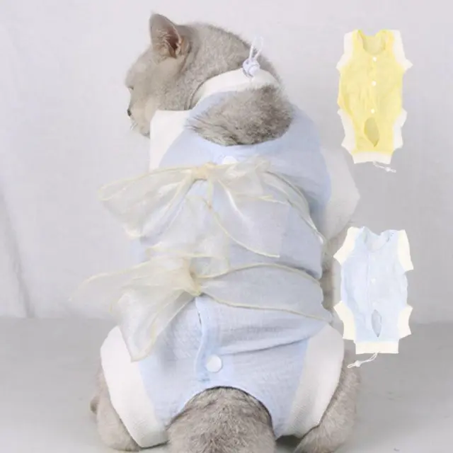 Katzen-Erholungsanzug mit Bandage-Knopf-Design – schneller Versand