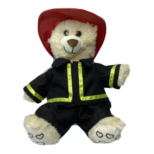 Stufflers Fireman Teddy Bear Soft Toy 36cm Cream Fur  Red Hat Plush Kids Cute