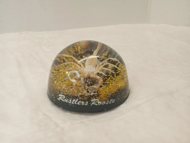 Rustlers Roost Scorpion in Lucite Paperweight.