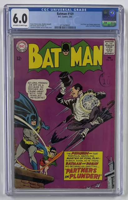 Batman #169. Feb 1965. Dc. 6.0 Cgc. 2Nd Silver Age App & Cover Of The Penguin!