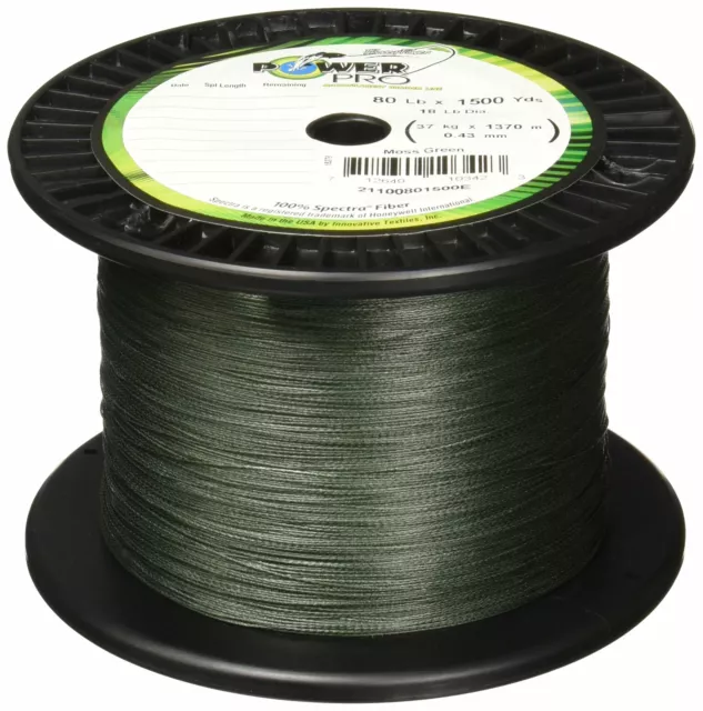 Power Pro Spectra Fibra Intrecciato Pesca Linea, Verde Muschio, 137m/30LB