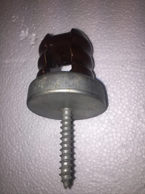 Antique/Vintage brown ceramic/porcelain electrical insulator w/ screw base