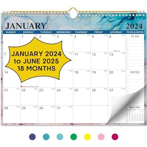 WALL CALENDAR 20242025 Covers January 2024 to June 2025 The Ideal