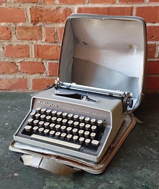 Old Typewriter Remington Travel Riter Deluxe Grey