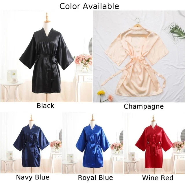 Nuovo Accappatoio Costume da Sonnaggio Seta Satina Casual Wrap Comoda Emulazione Seta