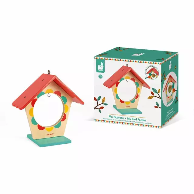 Janod Mein Erster Holzvogel Futterautomat Neu in Box Tolles Geschenk